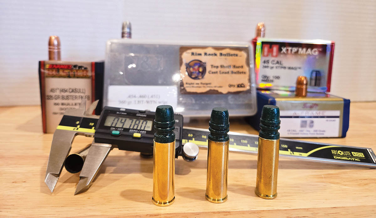 When it comes to expanding the case mouth, it is suggested to expand those case mouths specifically for the bullet you intend to shoot. Of the bullets tested, nearly every one of them required varying amounts of flare to achieve ideal case wall tension. If the case is overexpanded, the only thing preventing bullets from moving under recoil is the crimp; with full-power loads, a heavy roll crimp is mandatory.